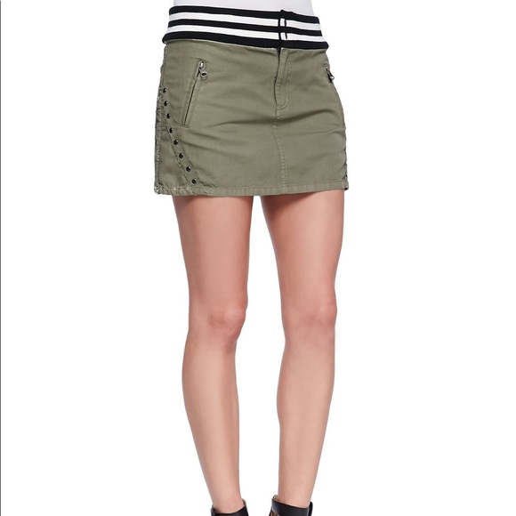 Pam & Gela Dresses & Skirts - Pam & Gela- Embellished Mini Skirt in Army Green - XS